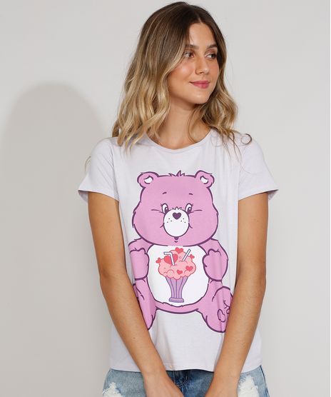 Camiseta-Feminina-Manga-Curta-Ursinhos-Carinhosos-Decote-Redondo-Lilas-9974858-Lilas_1