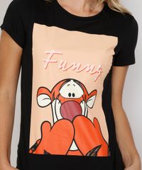 Camiseta-Feminina-Manga-Curta-Tigrao-Ursinho-Pooh-Decote-Redondo-Preta-9974867-Preto_2