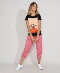 Camiseta-Feminina-Manga-Curta-Tigrao-Ursinho-Pooh-Decote-Redondo-Preta-9974867-Preto_3