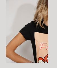 Camiseta-Feminina-Manga-Curta-Tigrao-Ursinho-Pooh-Decote-Redondo-Preta-9974867-Preto_6