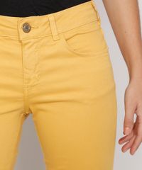 Calca-de-Sarja-Feminina-Super-Skinny-Pull-Up-Cintura-Media-com-Ziper-na-Barra-Mostarda-9978471-Mostarda_6
