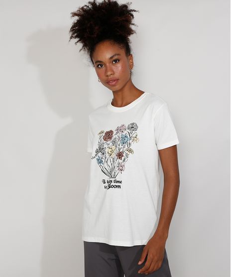 T-Shirt-Feminina-Mindset-Flores--It-Takes-Time-to-Bloom--Manga-Curta-Decote-Redondo-Off-White-9985973-Off_White_1