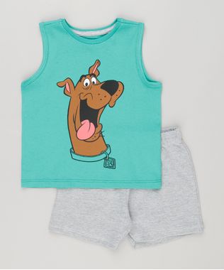 Conjunto-Infantil-de-Regata-Scooby-Doo-Verde---Bermuda-em-Moletom-Cinza-Mescla-9116918-Cinza_Mescla_1
