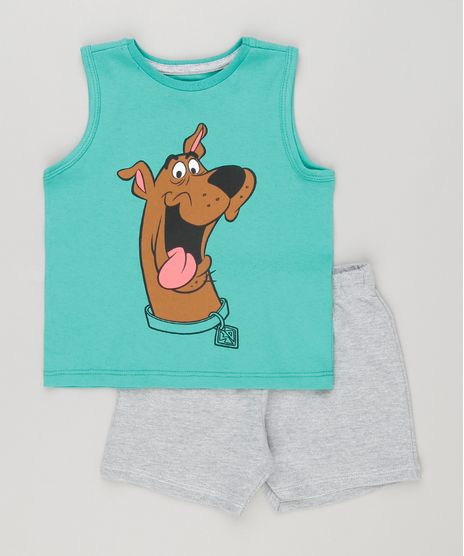 Conjunto-Infantil-de-Regata-Scooby-Doo-Verde---Bermuda-em-Moletom-Cinza-Mescla-9116918-Cinza_Mescla_1