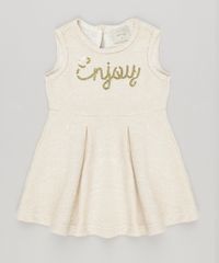 Vestido-Infantil--Enjoy--com-Lurex-e-Paetes-Sem-Manga-Bege-Claro-9040784-Bege_Claro_1