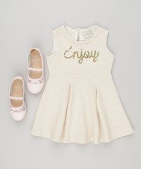Vestido-Infantil--Enjoy--com-Lurex-e-Paetes-Sem-Manga-Bege-Claro-9040784-Bege_Claro_3
