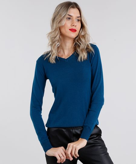 Sueter-Feminino-Basico-em-Trico-Manga-Longa-Decote-em-V-Azul-petroleo-8839935-Azul_Petroleo_1 Sueter-Feminino-Basico-em-Trico-Manga-Longa-Decote-em-V-Azul-petroleo-8839935-Azul_Petroleo_1