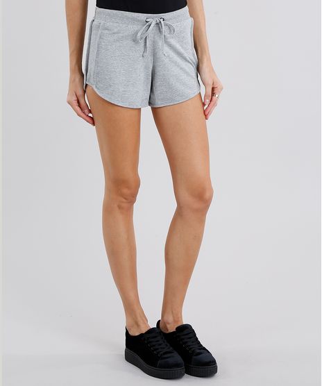 Short-Feminino-Running-Esportivo-Basico-em-Moletom-Cinza-Mescla-8793882-Cinza_Mescla_1