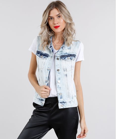 colete jeans feminino c&a