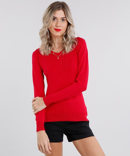 Sueter-Feminino-Basico-em-Trico-Manga-Longa-Decote-em-V-Vermelho-8839935-Vermelho_1
