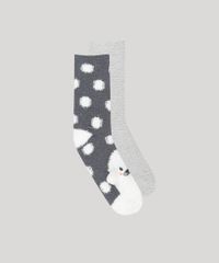 Kit-de-2-Meias-Femininas-de-Inverno-Felpuda--Cinza-8911658-Cinza_1
