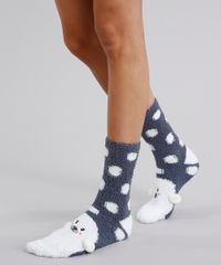 Kit-de-2-Meias-Femininas-de-Inverno-Felpuda--Cinza-8911658-Cinza_2