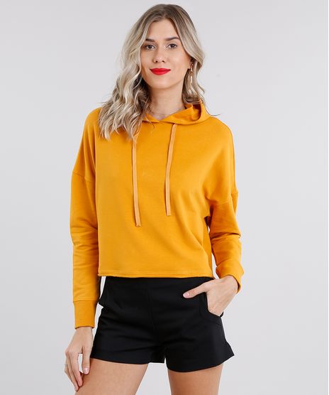 Blusao-Feminino-em-Moletom-Basico-Cropped-com-Capuz-Manga-Longa-Amarelo-Escuro-9120146-Amarelo_Escuro_1