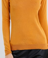 Sueter-Feminino-Basico-em-Trico-Manga-Longa-Decote-Redondo-Amarelo-Escuro-8840399-Amarelo_Escuro_4