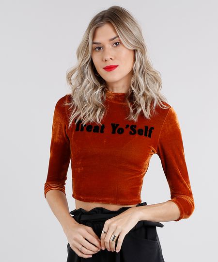 Blusa-Feminina-Cropped-em-Veludo-Gola-Alta-Manga-Longa-Laranja-Escuro-9131412-Laranja_Escuro_1 Blusa-Feminina-Cropped-em-Veludo-Gola-Alta-Manga-Longa-Laranja-Escuro-9131412-Laranja_Escuro_1
