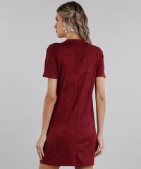 Vestido-Feminino-Choker-em-Suede-Curto-Manga-Curta-Vinho-9131419-Vinho_2