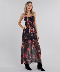 Vestido-Feminino-Longo-Estampado-Floral-em-Tule-de-Alca-Preto-9132016-Preto_1