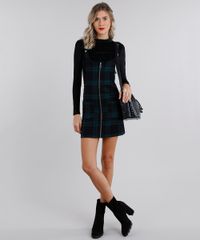 Salopete-Feminina-Xadrez-com-Bolso-Verde-Escuro-8852898-Verde_Escuro_3
