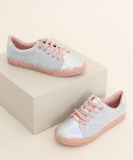 Tenis-Infantil-Molekinha-Holografico-Estampado-de-Estrelas-Cinza-Mescla-9984876-Cinza_Mescla_1