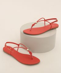Rasteirinha-Feminina-Oneself-com-Esfera-Metalizada-Coral-9983907-Coral_1