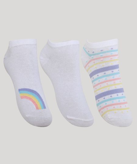 Kit-de-3-Meias-Femininas-Estampadas-Cano-Baixo-Branco-9973163-Branco_1 Kit-de-3-Meias-Femininas-Estampadas-Cano-Baixo-Branco-9973163-Branco_1