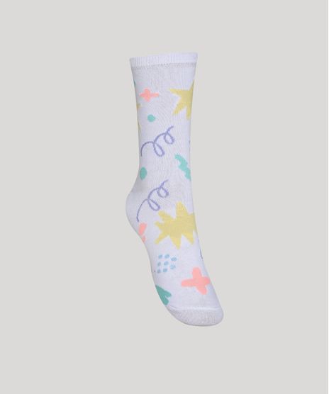 Meia-Feminina-Estampada-Geometrica-Cano-Alto-Branca-9973172-Branco_1