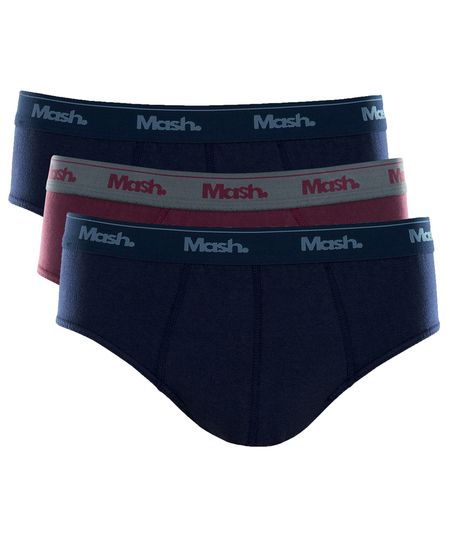 Menor preço em KIT COM 3 CUECA SLIP MSH MARINHO E VINHO 010.04 - KIT COM 3 CUECA SLIP MSH 010.04