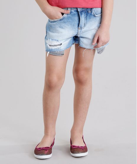Short-Jeans-Infantil-com-Bolso-Xadrez-Destroyed-em-Algodao---Sustentavel-Azul-Claro-9138432-Azul_Claro_1