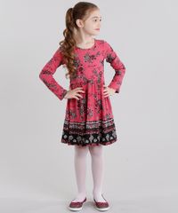 Vestido-Infantil-Estampado-Floral-Manga-Longa-Curto-Rosa-Escuro-9041157-Rosa_Escuro_3