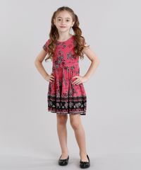 Vestido-Infantil-Estampado-Floral-Manga-Curta-Curto-Rosa-Escuro-9041158-Rosa_Escuro_3
