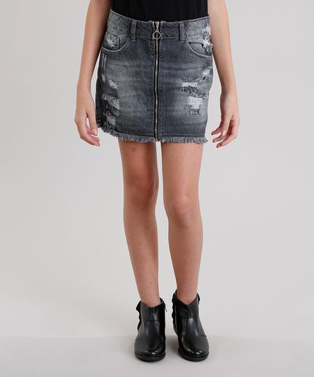 Saia-Jeans-Infantil-Destroyed-Preta-9069186-Preto_1 Saia-Jeans-Infantil-Destroyed-Preta-9069186-Preto_1