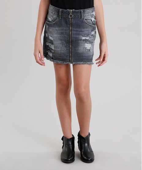 Saia-Jeans-Infantil-Destroyed-Preta-9069186-Preto_1