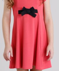 Vestido-Infantil-com-Laco-Texturizado-Curto-Manga-Curta-Rosa-Escuro-9041153-Rosa_Escuro_4