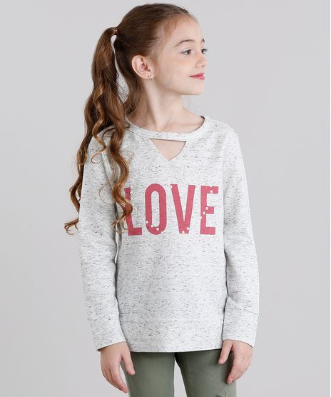 Blusao-Infantil-Choker--Love--Decote-Redondo-Manga-Longa-Cinza-Mescla-Claro-9043455-Cinza_Mescla_Claro_1