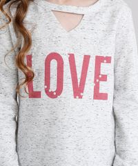 Blusao-Infantil-Choker--Love--Decote-Redondo-Manga-Longa-Cinza-Mescla-Claro-9043455-Cinza_Mescla_Claro_4
