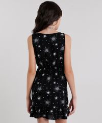 Vestido-Infantil-Estampado-de-Estrelas-Sem-Manga-Curto-com-Babado-Preto-9116099-Preto_2