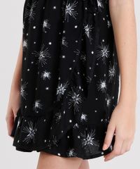 Vestido-Infantil-Estampado-de-Estrelas-Sem-Manga-Curto-com-Babado-Preto-9116099-Preto_4