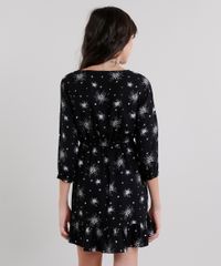Vestido-Infantil-Estampado-de-Estrelas-Manga-Longa-Curto-com-Babado-Preto-9116100-Preto_2