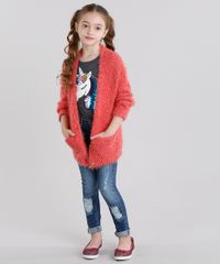 Cardigan-Infantil-em-Trico-com-Textura-Coral-8862445-Coral_3