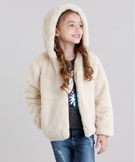 Jaqueta-Infantil-de-Pelo-com-Capuz-Bege-Claro-8906017-Bege_Claro_1