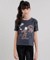 Blusa-Infantil--Space--Manga-Curta-com-Paetes-em-Algodao---Sustentavel-Chumbo-9038964-Chumbo_1