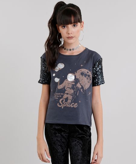 Blusa-Infantil--Space--Manga-Curta-com-Paetes-em-Algodao---Sustentavel-Chumbo-9038964-Chumbo_1