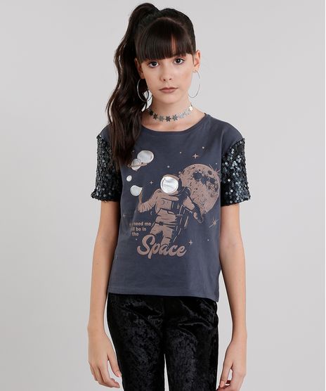 Blusa-Infantil--Space--Manga-Curta-com-Paetes-em-Algodao---Sustentavel-Chumbo-9038964-Chumbo_1