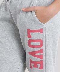 Calca-Infantil-em-Moletom--Love--Cinza-Mescla-8839296-Cinza_Mescla_4