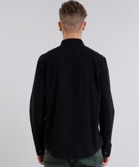 Camisa-Masculina-com-Bolso-Estampado-Camuflado-Manga-Longa-Preta-9123426-Preto_2