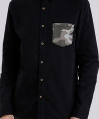 Camisa-Masculina-com-Bolso-Estampado-Camuflado-Manga-Longa-Preta-9123426-Preto_4