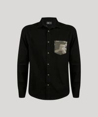 Camisa-Masculina-com-Bolso-Estampado-Camuflado-Manga-Longa-Preta-9123426-Preto_5