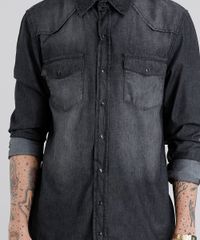Camisa-Jeans-Masculina-Manga-Longa-Preta-8640060-Preto_4