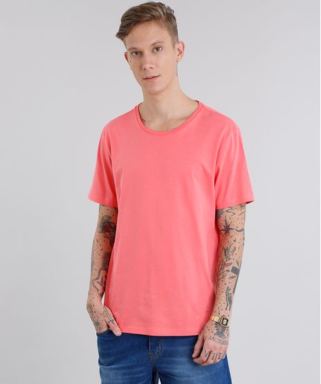 Camiseta-Masculina-Basica-Manga-Curta-Gola-Careca-Coral-8639008-Coral_1