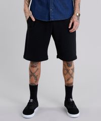 Bermuda-Masculina-Relaxed-em-Moletom-Texturizado-Preta-8767985-Preto_1
